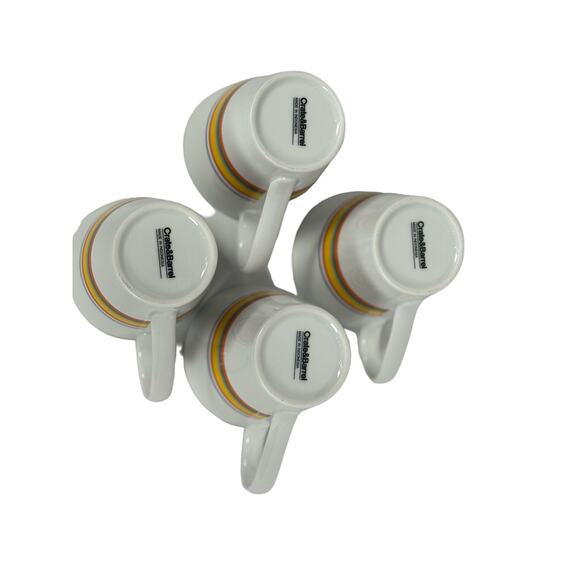 Crate & Barrel Cirque Coffee Mugs (4)Cup 11 oz Rainbow Horizontal Stripes - Picture 2 of 4